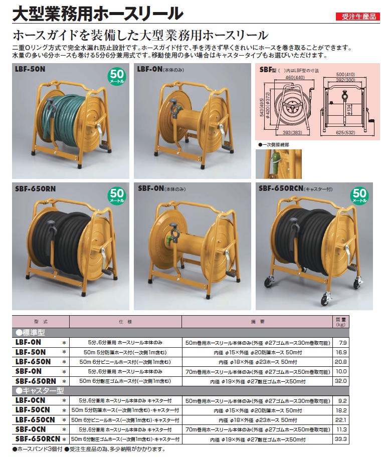 ハタヤ 大型業務用ホースリール LBF-0CN-